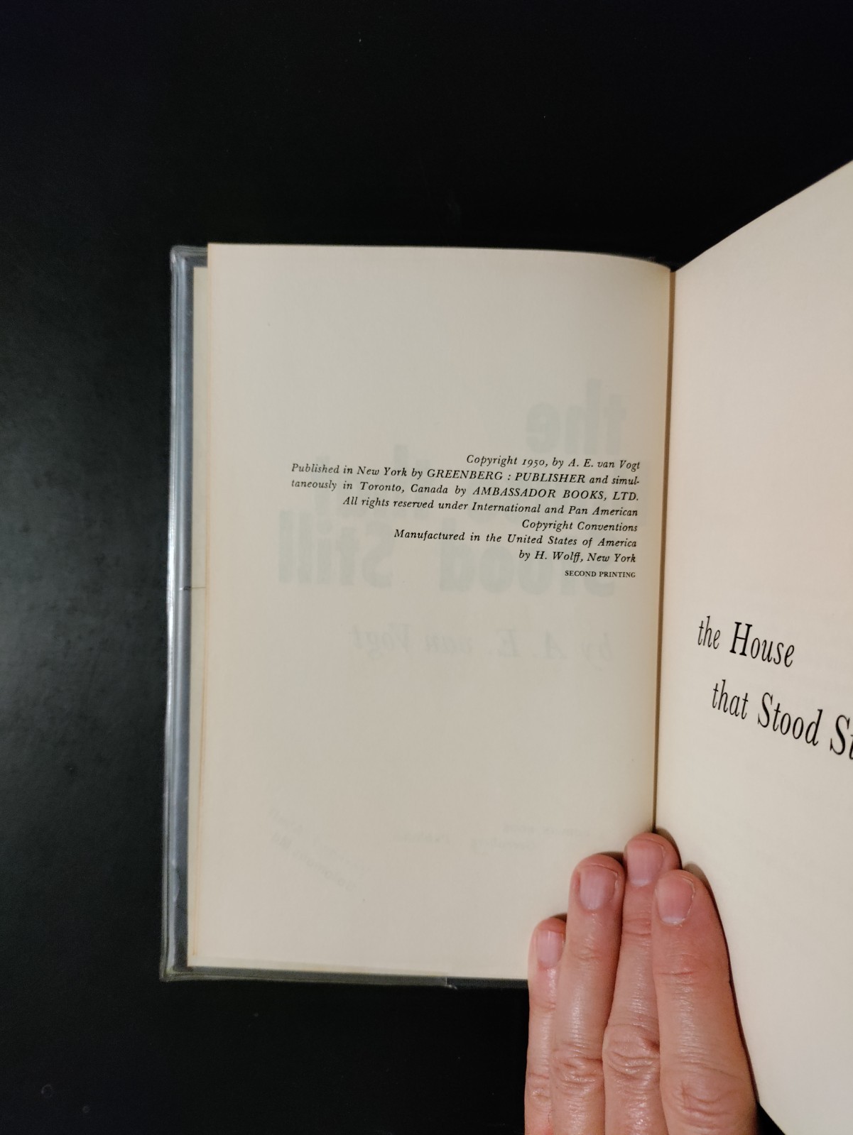 The House That Stood Still by A.E. van Vogt 1950 HC First Edition/2nd Printing