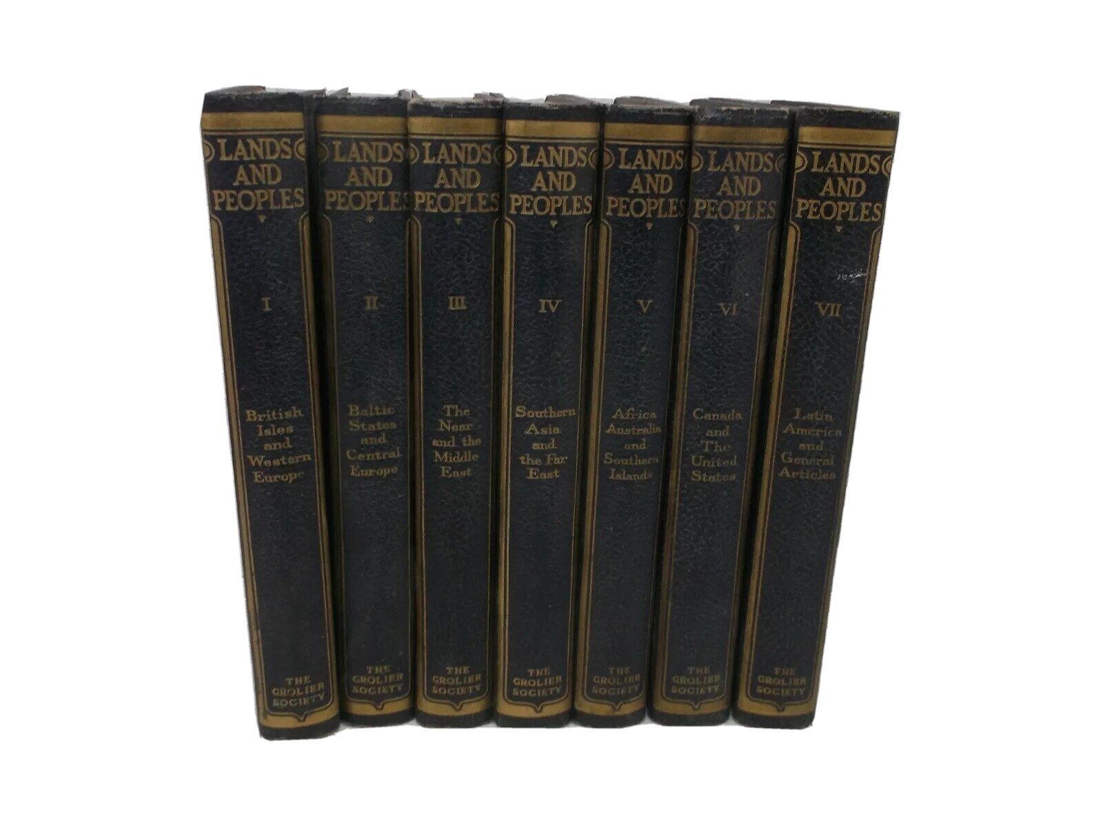 Lands And Peoples Complete 7 Volumes Book Set Grolier Society Good Condition
