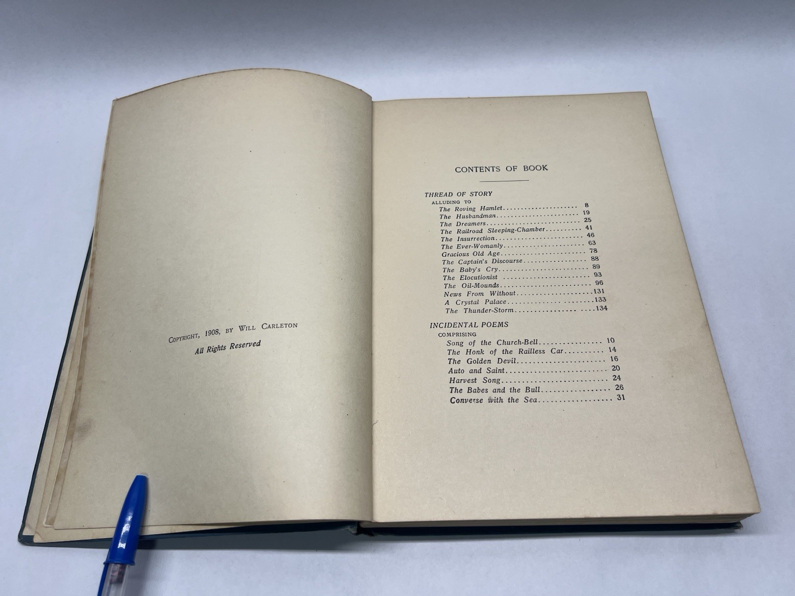 „WILL CARLETON-SIGNED HARDBOUND BOOK „“DRIFTED IN““ (20TH CENTURY POET)“