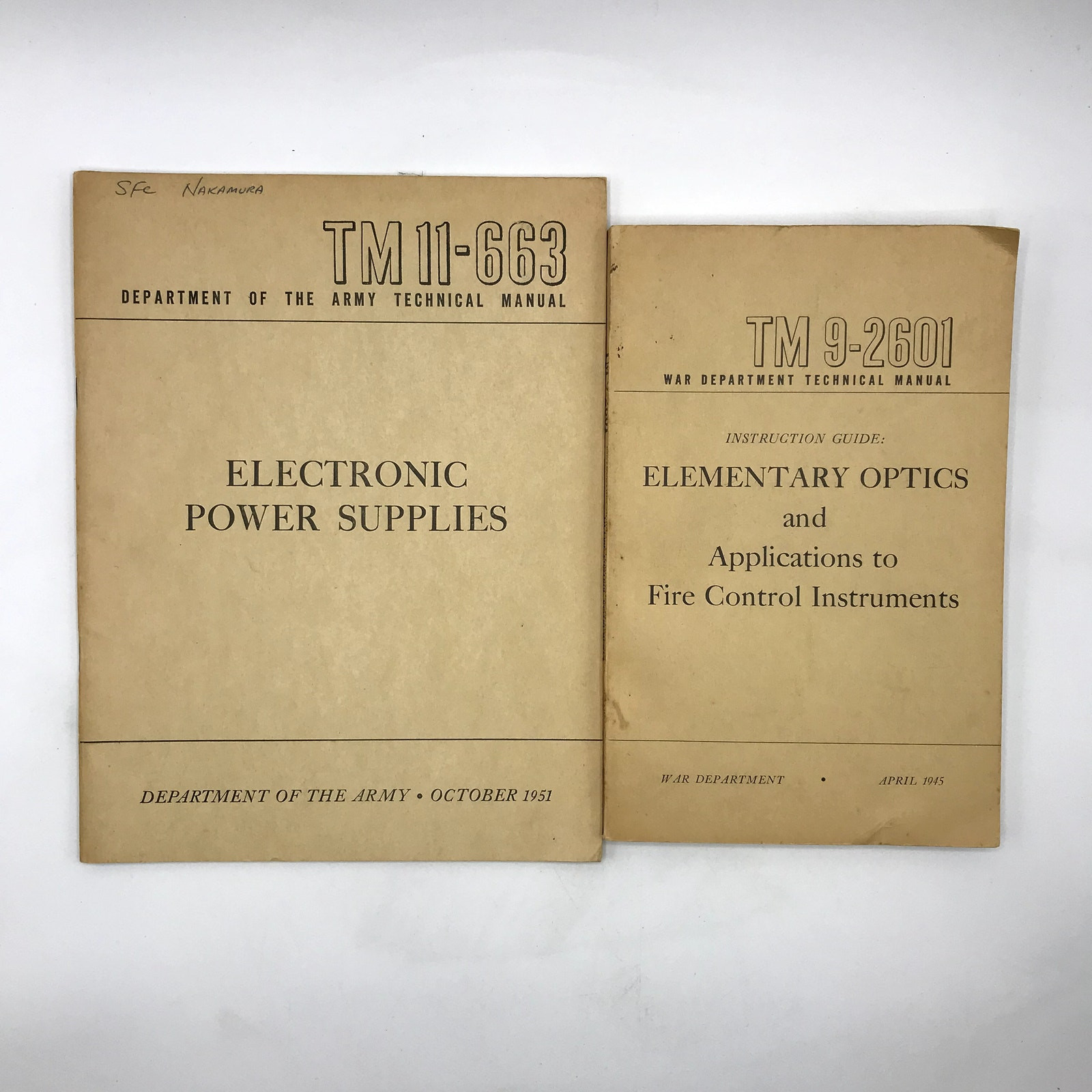 1945 & 1951 War Department Technical Manual Lot of 2 Instruction Guide Paperback