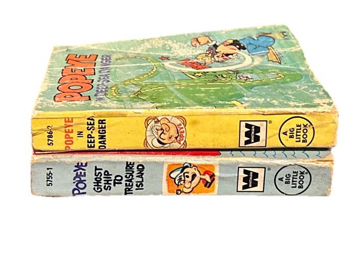 Popeye A Big Little Book Lot Of 2 Books Deep Sea Danger Ghost Ship To Treasure I