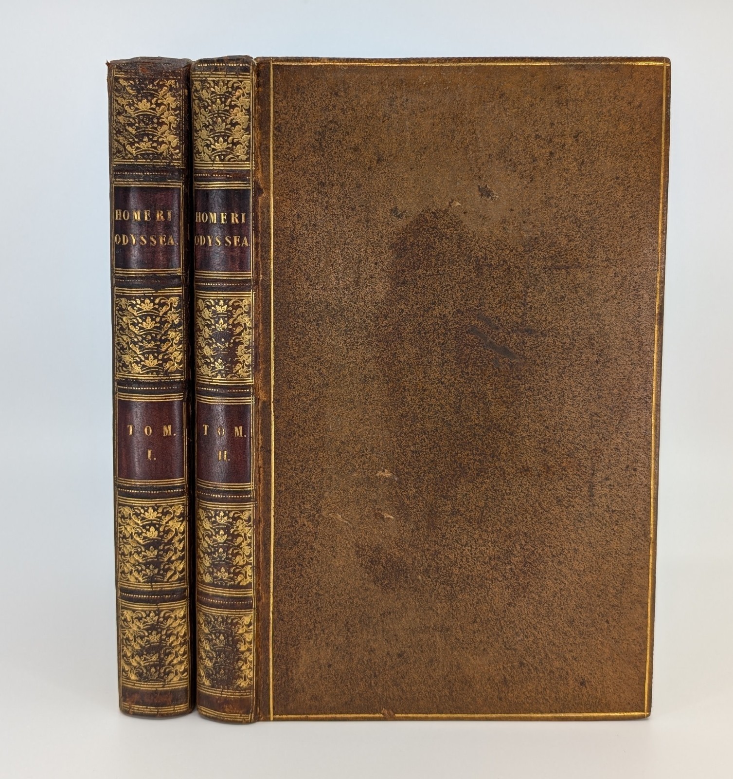Homeri Odyssea / Homer’s Odyssey Samuel Clarke 1828 2 Vol Set in Greek and Latin