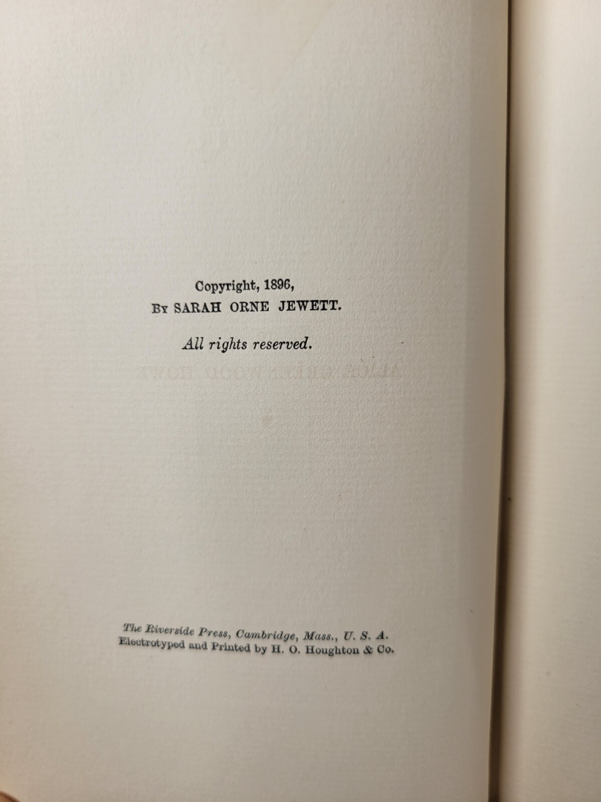 Sarah Orne Jewett ~ THE COUNTRY OF THE POINTED FIRS ~ 1896 First Edition