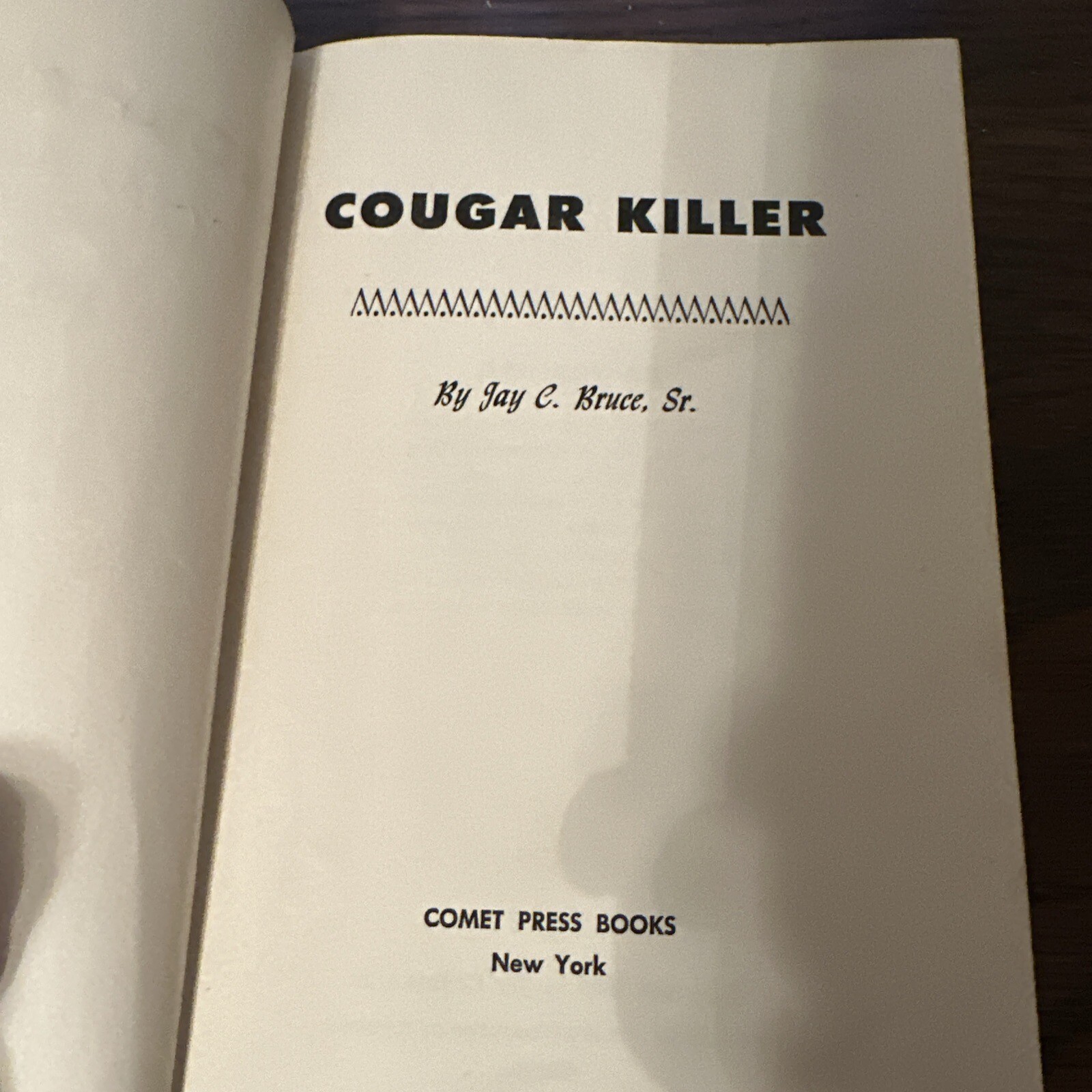 Cougar Killer SIGNED 1953 first edition Comet Press Hardcover no jacket