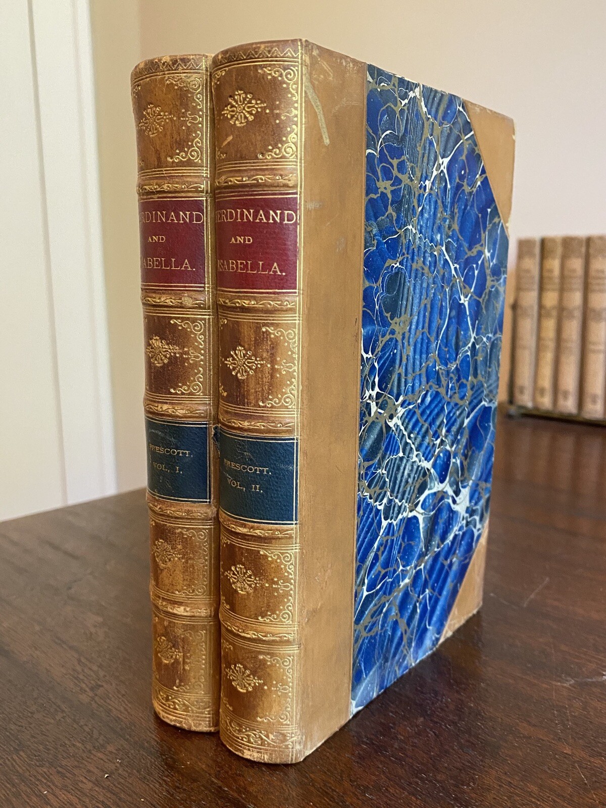 History of the Reign of Ferdinand and Isabella by William H. Prescott 2v Leather