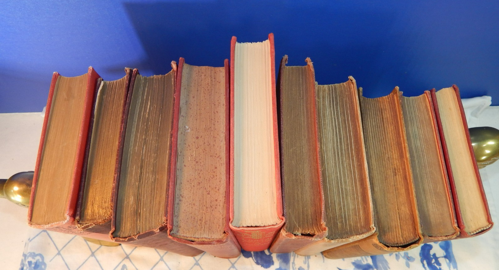 Antique Vintage Old Books Farmhouse Library Shabby Cottage Decor Wedding Reds