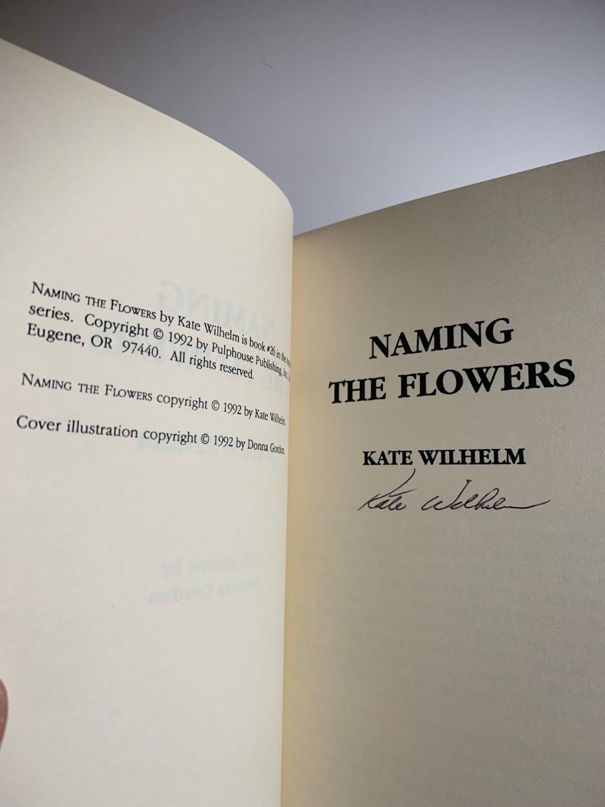 #Signed Kate Wilhelm | Naming the Flowers | 1st ltd hardbound | 1992 | Axolotl.