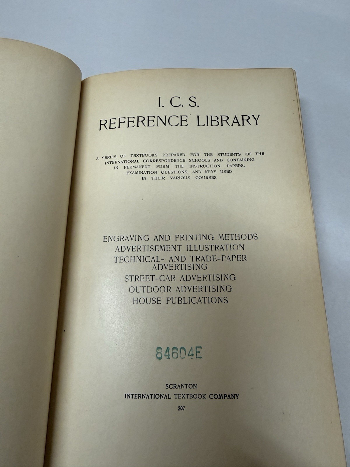 1909 ICS Reference Library Advertising 206 & 207 Correspondence Textbook HC