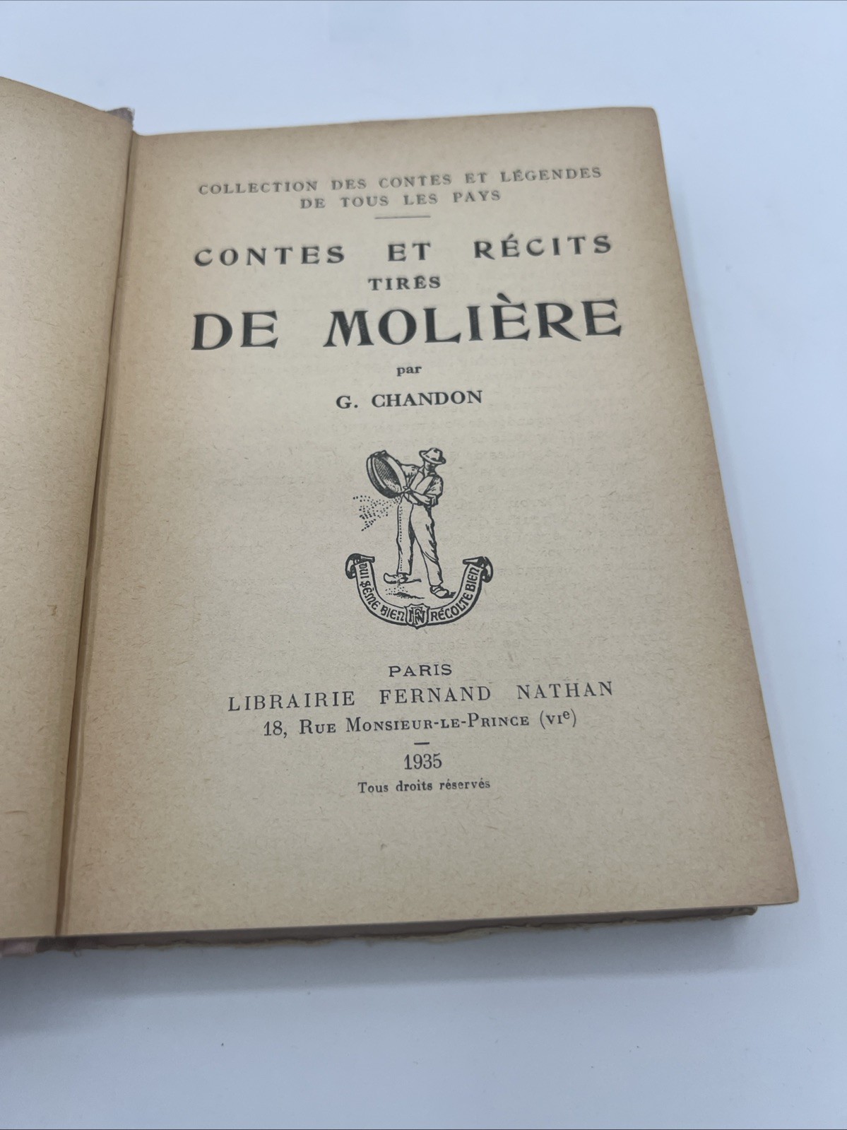 Antique 1935 TALES & STORIES FROM MOLIERE Tales and Legends from All Countries