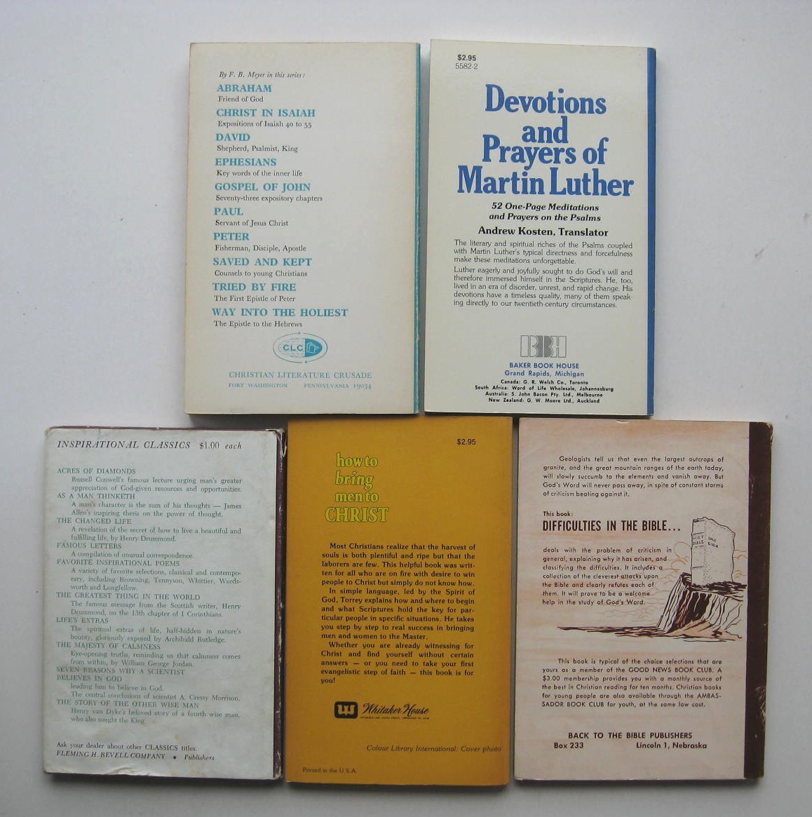 (5) DAVID ~ F. B. Meyer/ Peter Marshall/ Martin Luther/ 2 by R. A. Torrey – Y