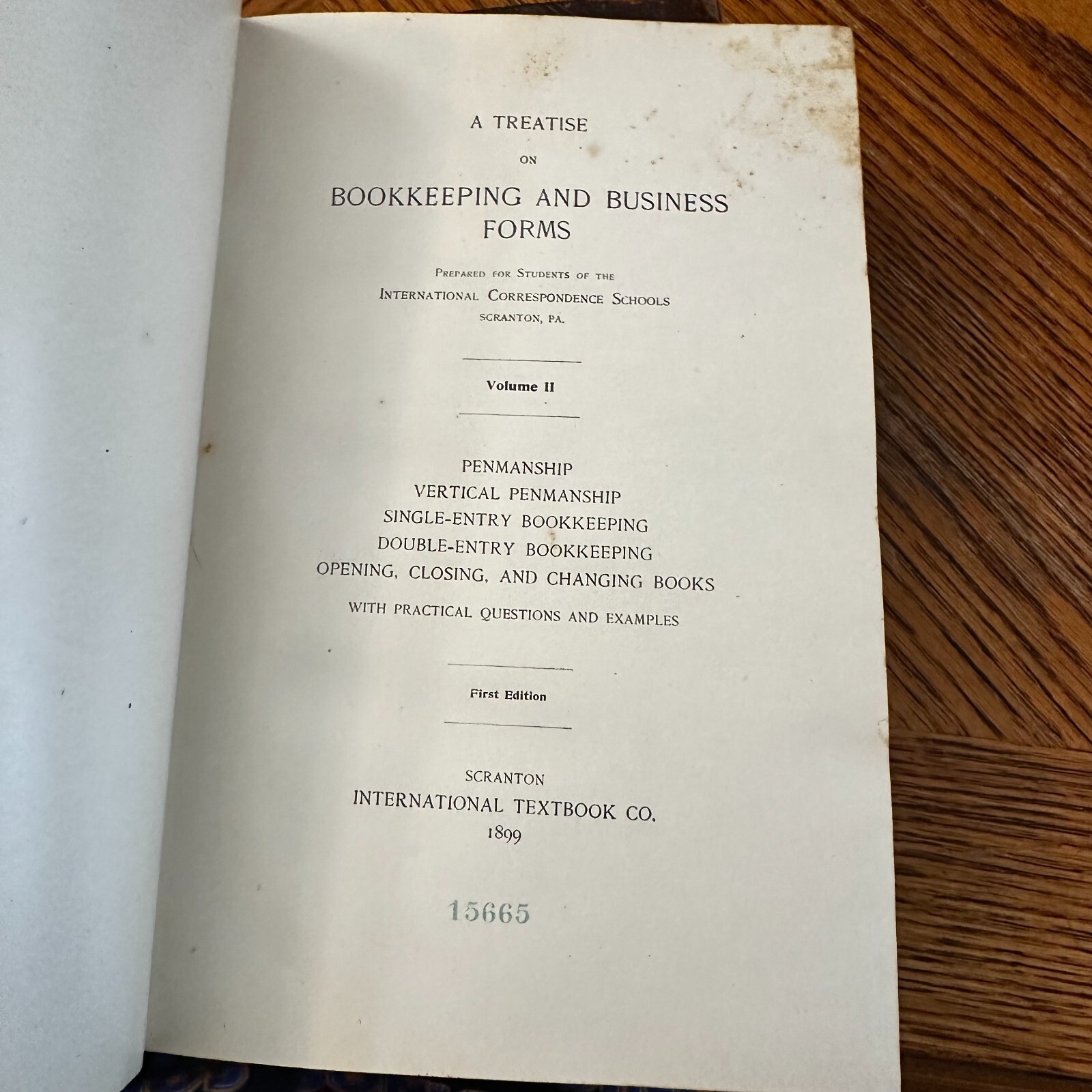 1899 Treatise on Bookkeeping & Business Forms VOL I & II International Textbook