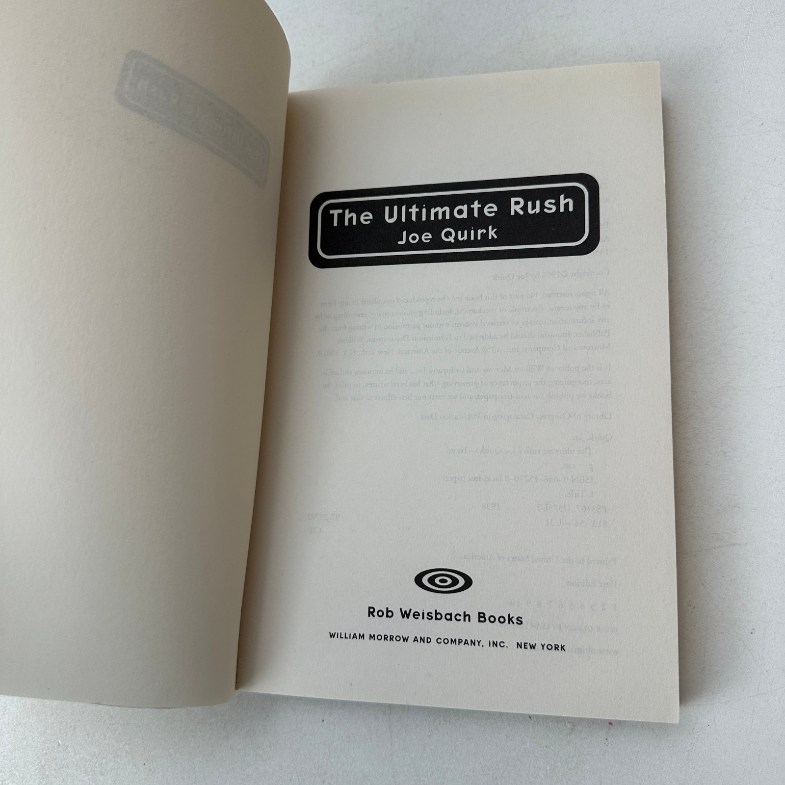 The Ultimate Risk Joe Quirk SC 1998 First Edition