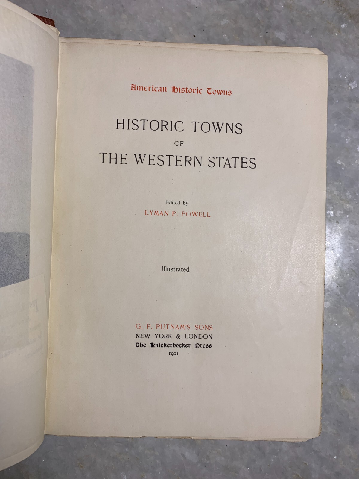 Antique Victorian Gilded Embossed Ornate – Book Historic Towns of Western States