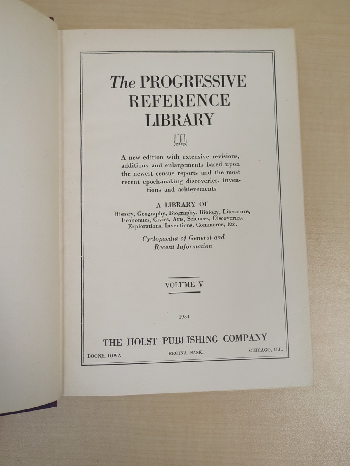 The Progressive Reference Library with Loose Leaf Revision Service Vol 5 1930
