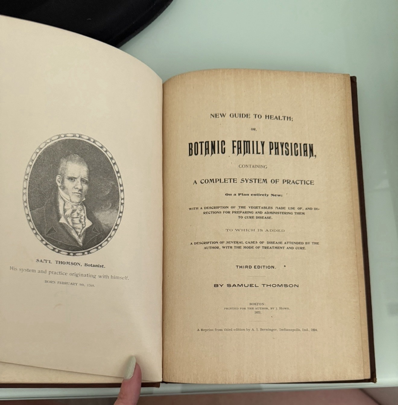 Samuel Thomson New Guide to Health Botanic Family Physician 3rd Ed 1894 HC