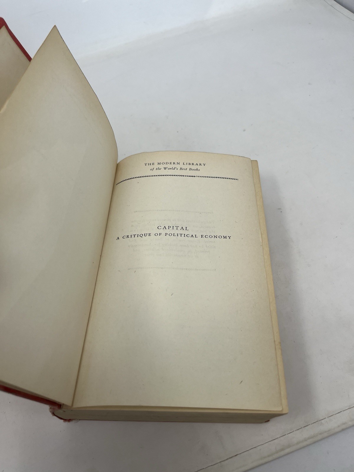 Karl Marx Capital: A Critique of Political Economy Modern Library Hardcover 1906