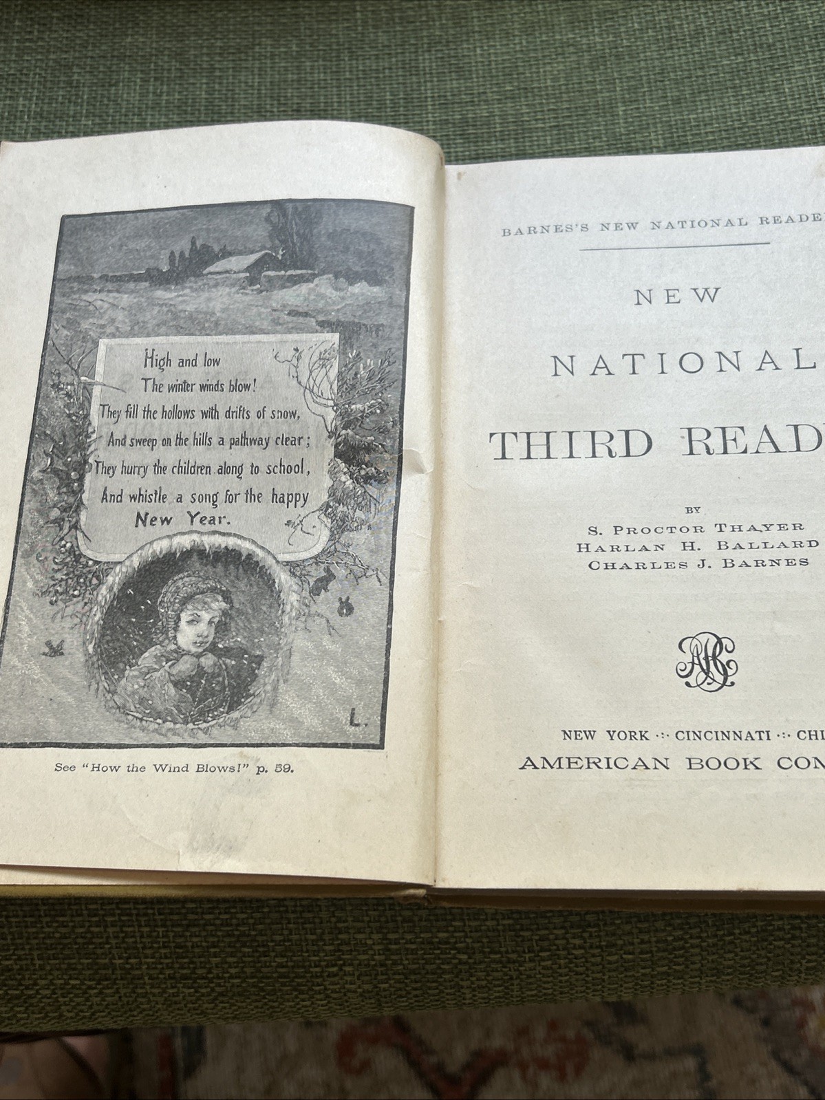 BARNE’S NEW NATIONAL READER – THIRD READER – VINTAGE HARDBACK BOOK!