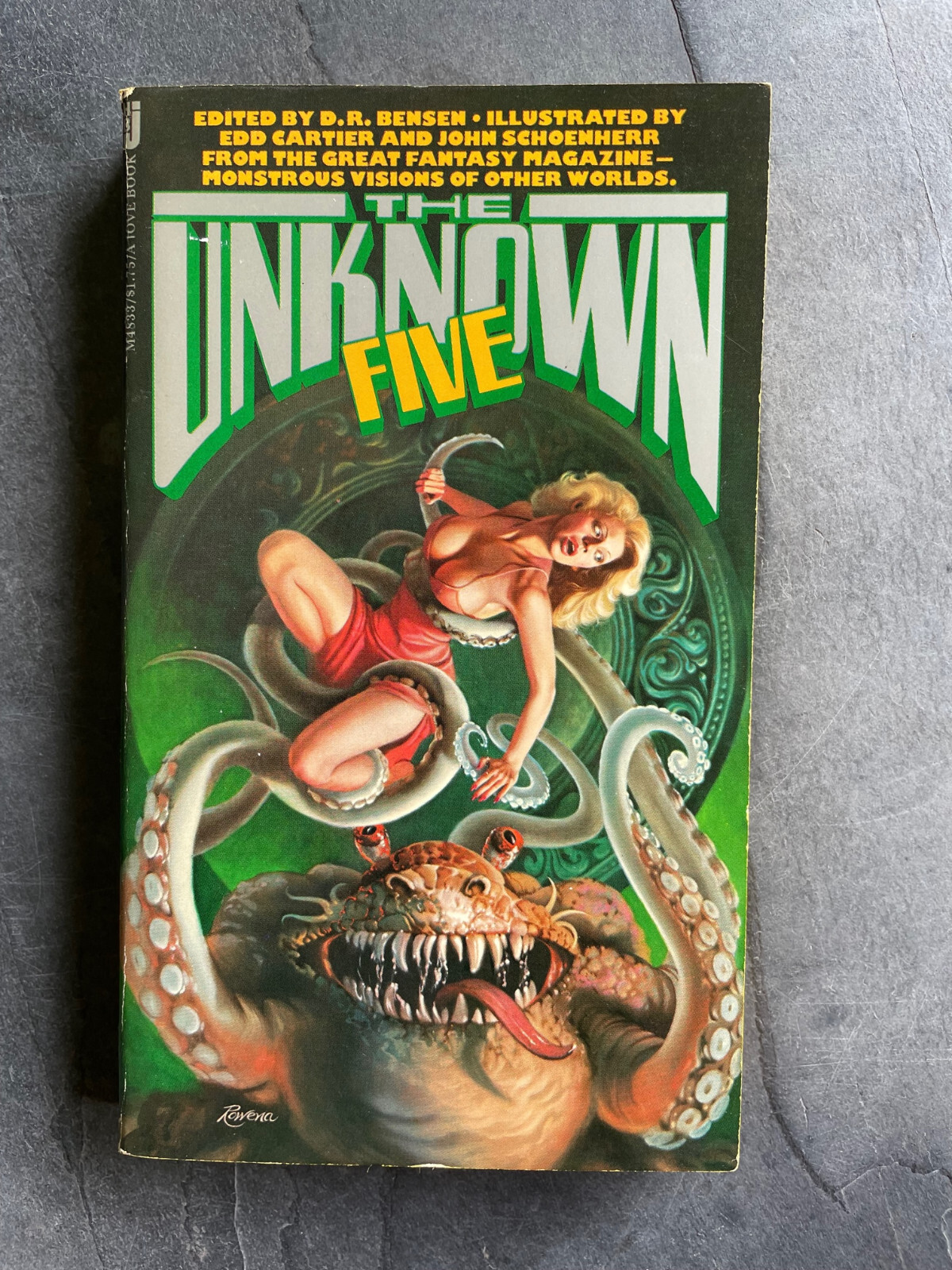 THE UNKNOWN FIVE D.R. BENSEN 1978 HBJ PULP SF ROWENA MORRILL CVR Sci Fi