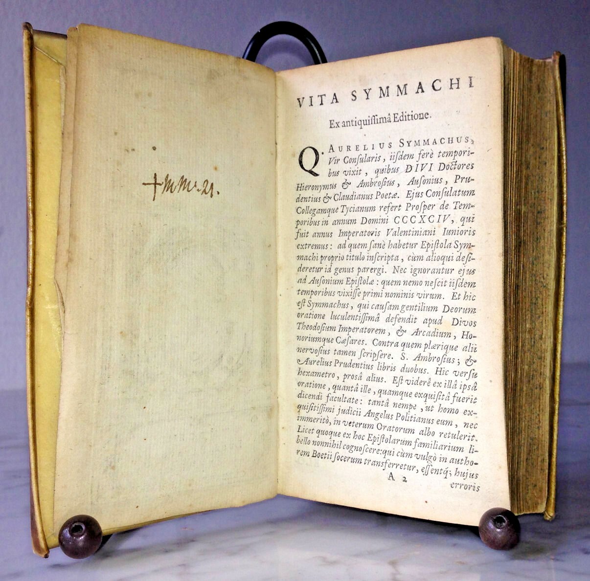 Q. Aurelius Symmachus: Epistularum libri X, cum Ambrosii nonnullis, Leiden 1653
