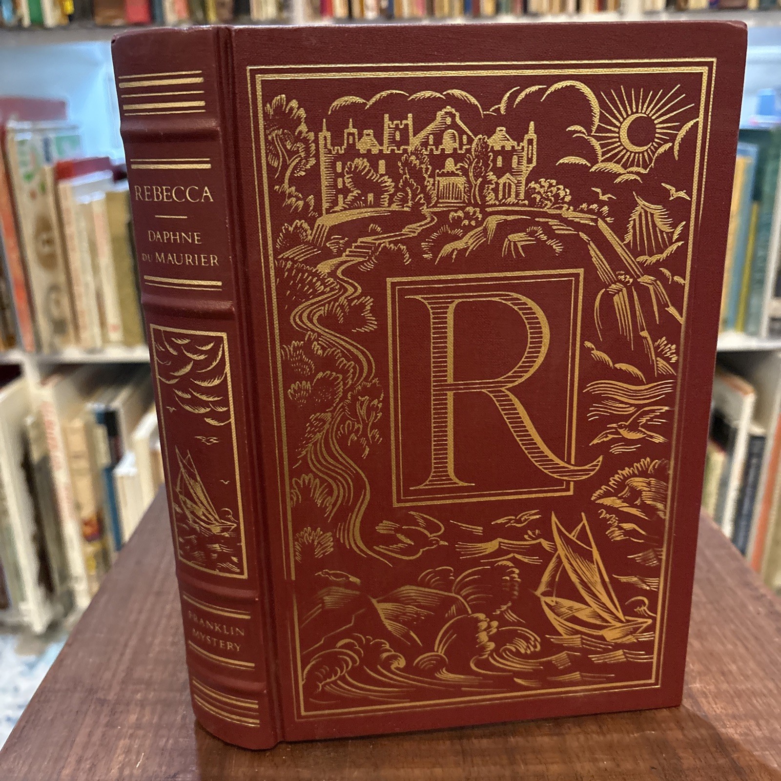 Rebecca, Daphne Du Maurier Franklin Mystery Leather Edition 1988 Gothic Horror