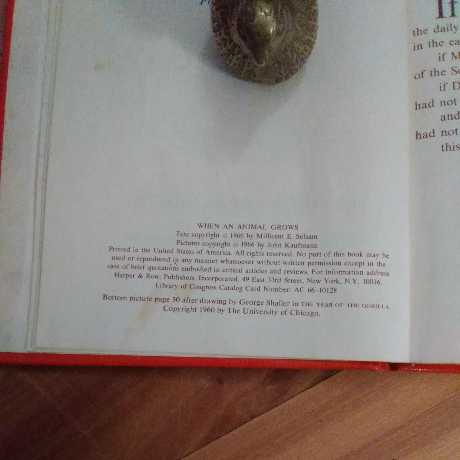 When an Animal Grows by Millicent E. Selsam – 1966 A Science I Can Read Book
