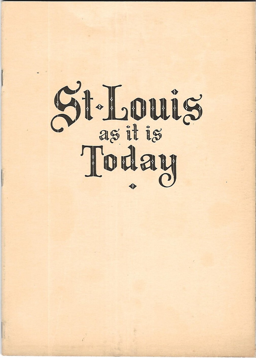 Vintage 1935 ST. LOUIS AS IT IS TODAY Booklet History Pictures Sports Missouri