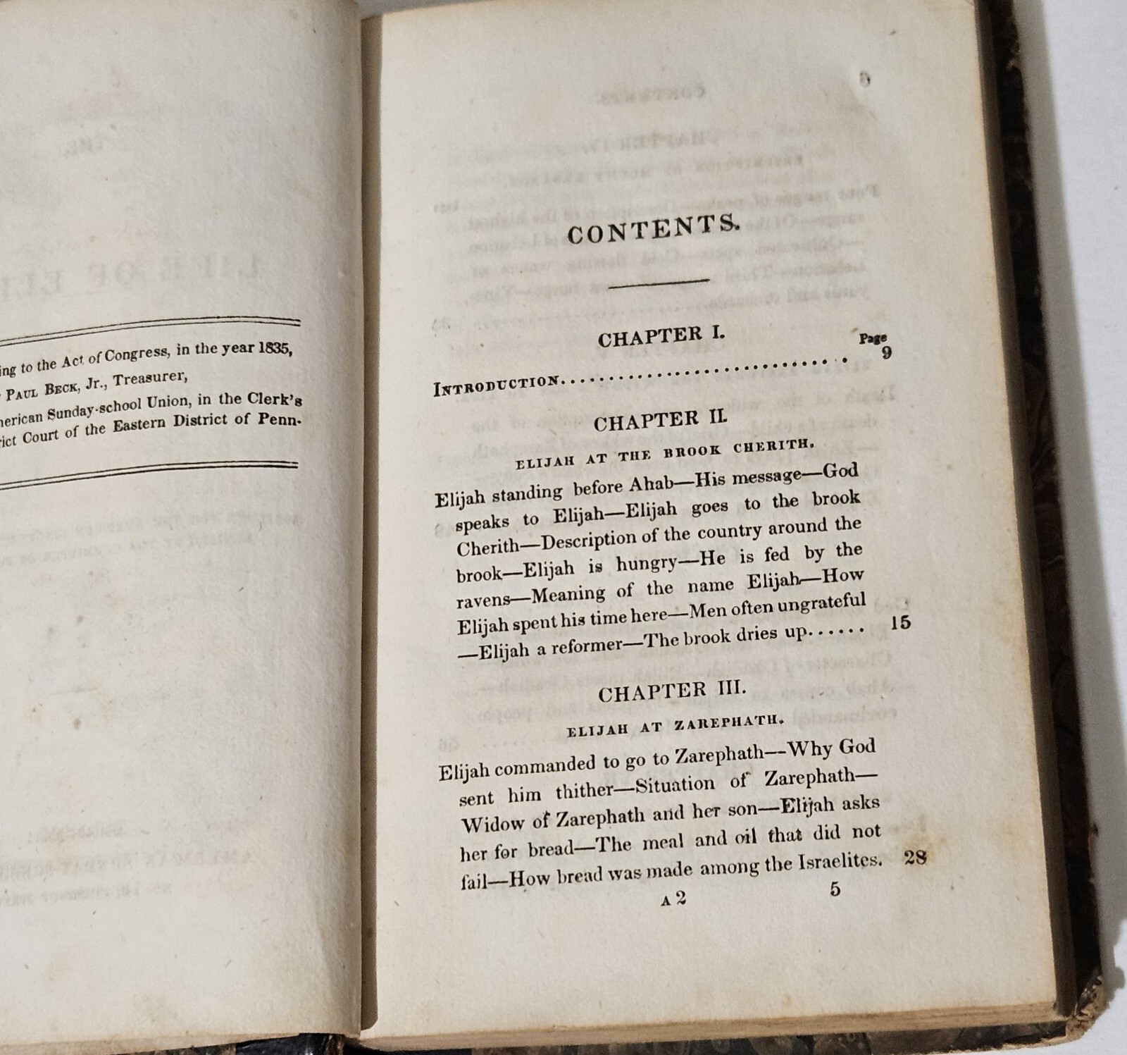 The Life of Elijah. 1835 HC. Antique Small Book