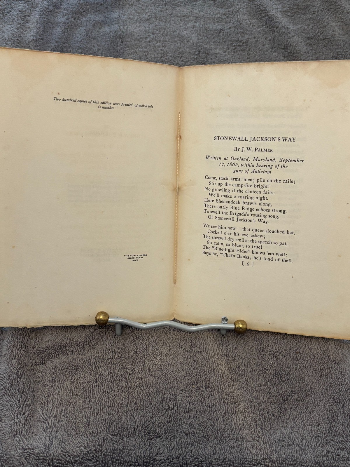 Stonewall Jackson’s Way by J.W. Palmer – 1915 Limited Edition