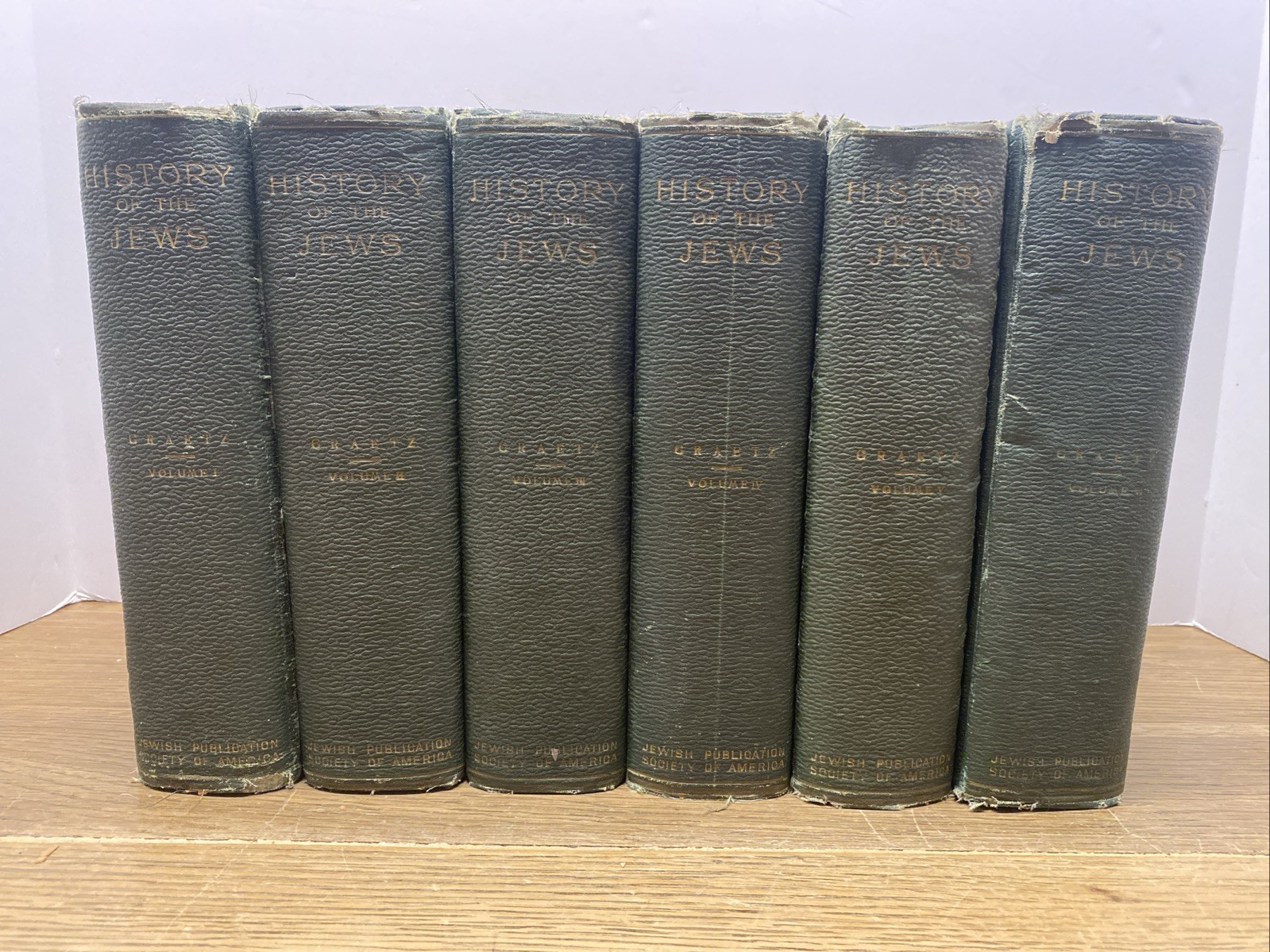 Heinrich Graetz HISTORY OF THE JEWS Complete 6 Volume Set 1891 – 1898 Antique
