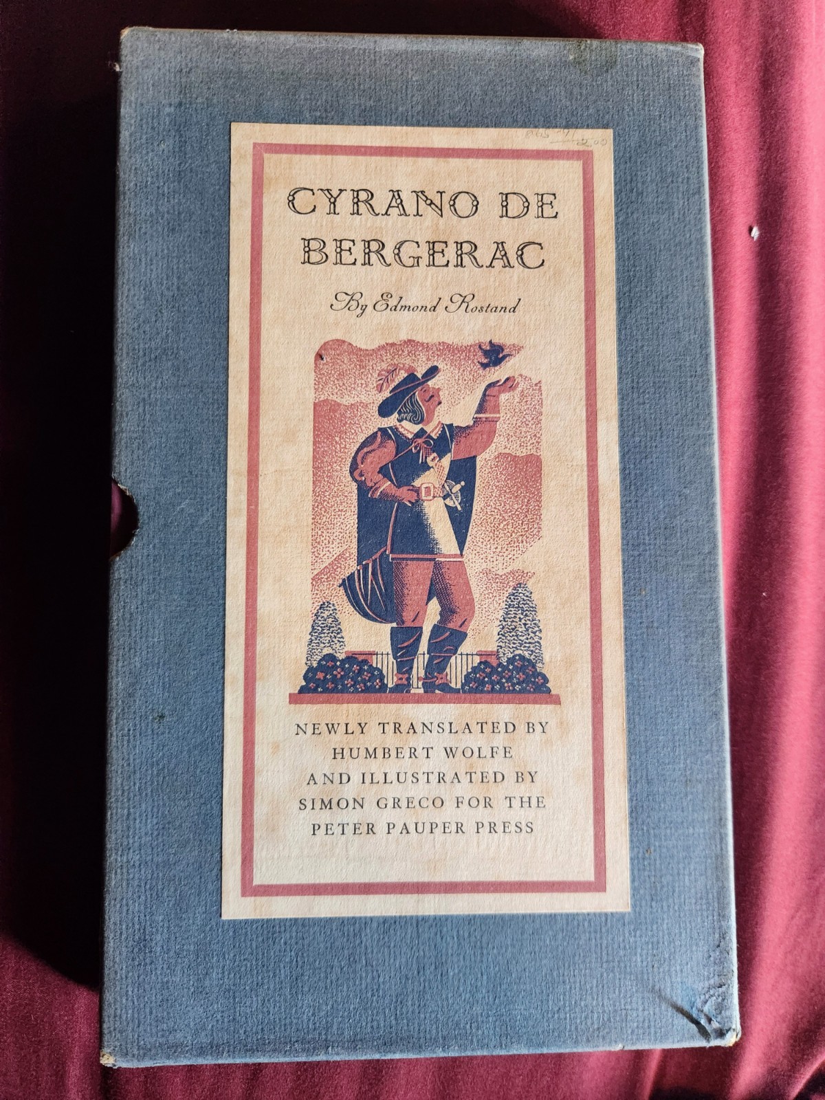 Vtg 1941 CYRANO DE BERGERAC Edmund Rostand Peter Pauper Press HC Illust Slipcase
