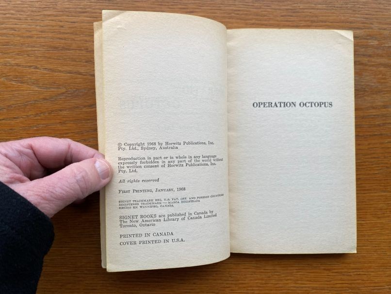James Dark Operation Octopus 1st Canadian PBO Mass Market ed Signet # P3303 VG