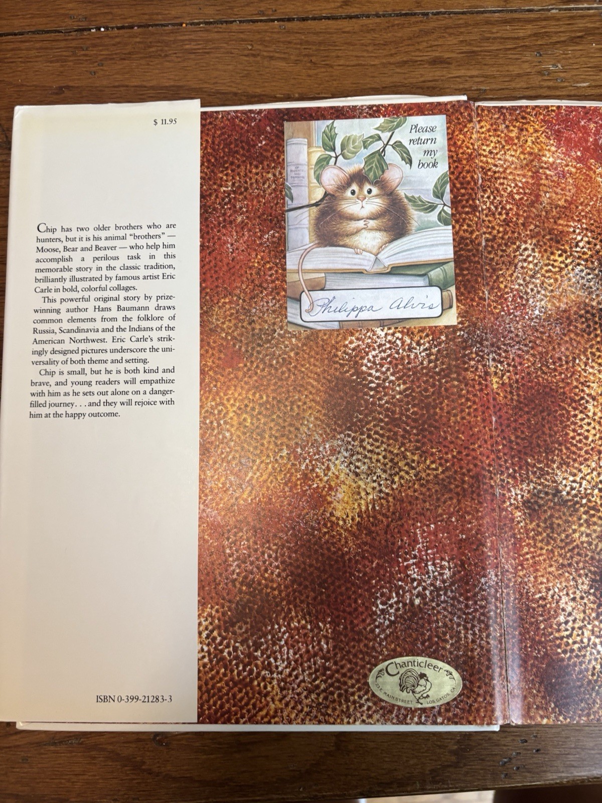 RARE! Chip Has Many Brothers by Hans Baumann SIGNED by Eric Carle. VG+/VG+ 1st
