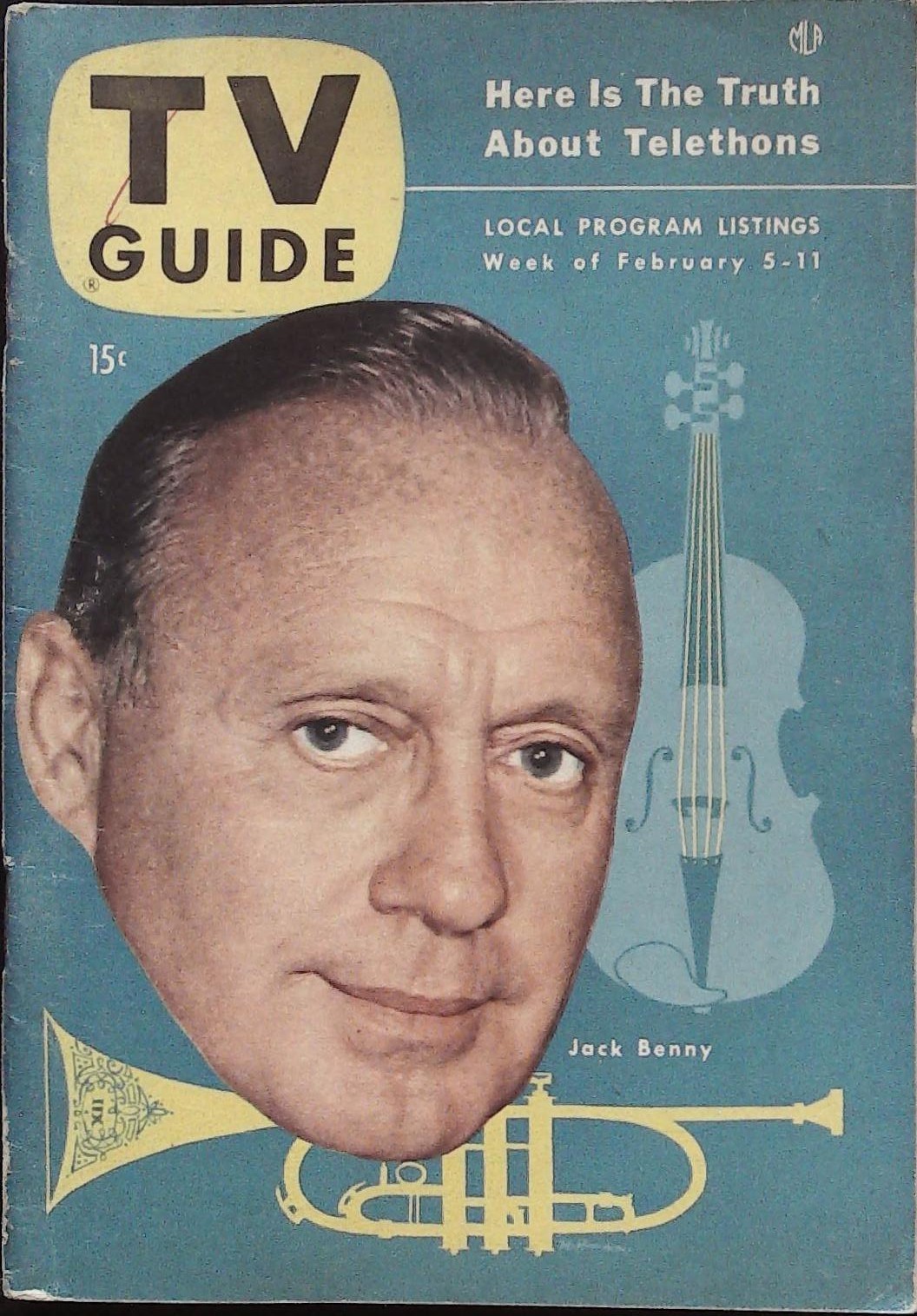 TV Guide February 5, 1954 Jack Benny, Rocky Graziano!