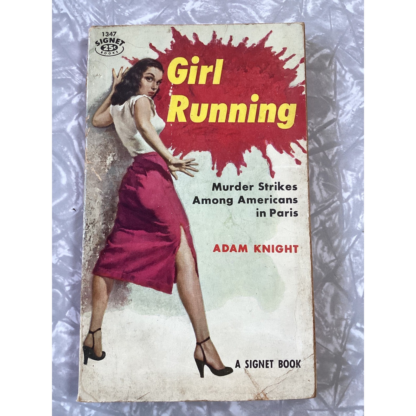 Girl Running Adam Knight 1956 Signet 1347 First Printing Pulp Fiction Mystery