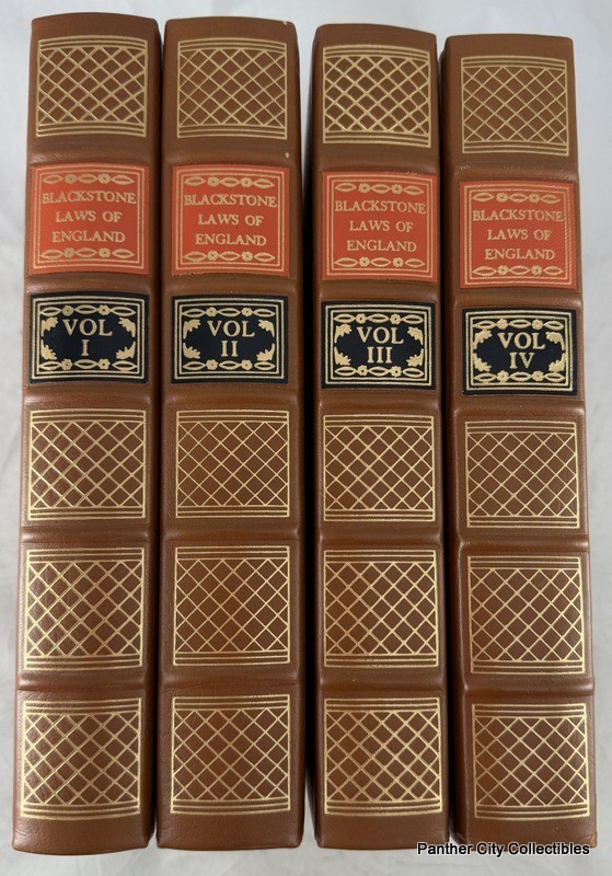 Complete 4v Leather Gilt Blackstone Laws Of England Legal Classics Library