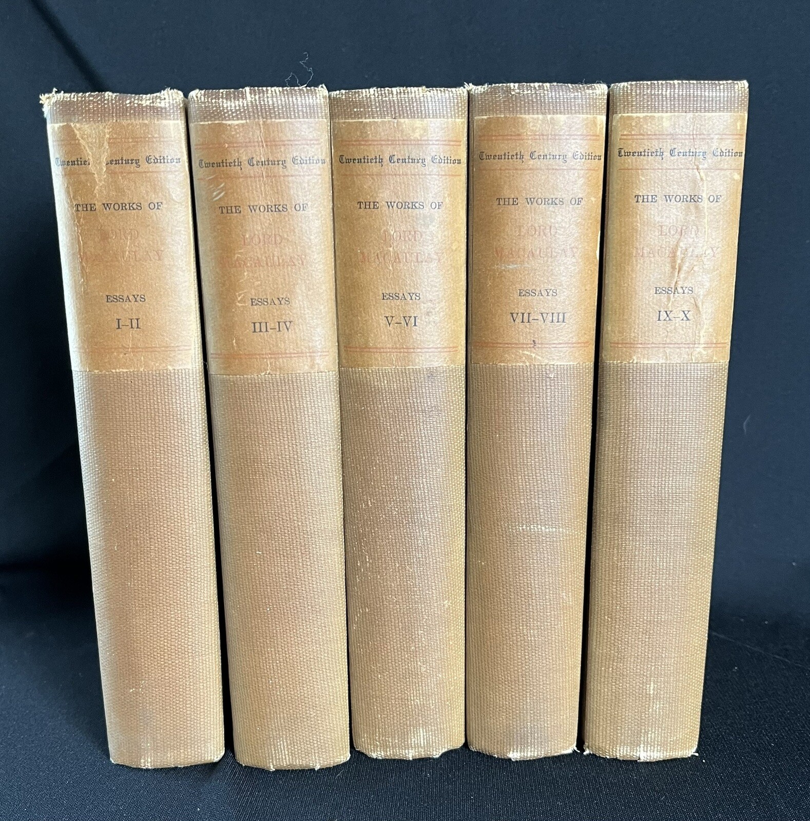 The Works of Lord Macaulay—20th Century Edition—Essays—Set of 5 Books—HC & Illus