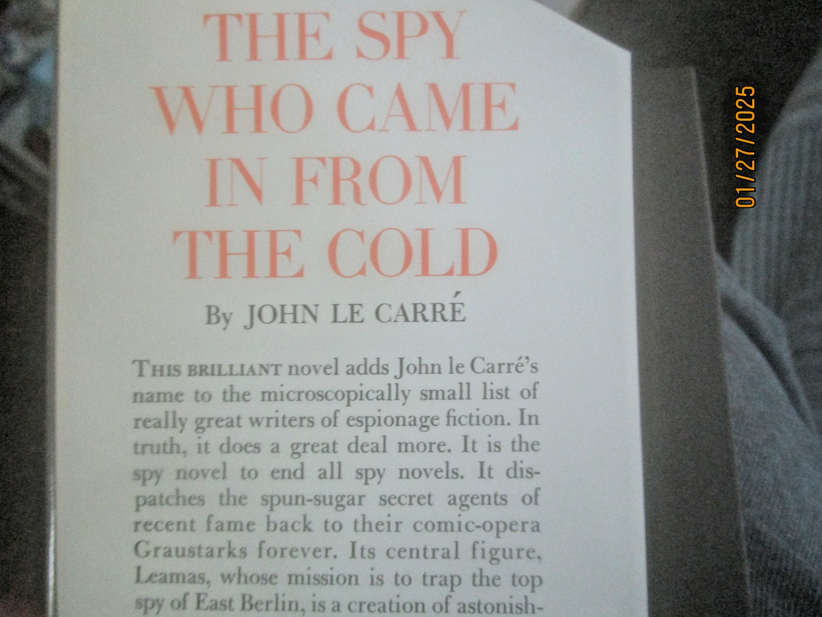 THE SPY WHO CAME IN FROM THE COLD, John Le Carre (stated 1964 HB 1st, VG++)
