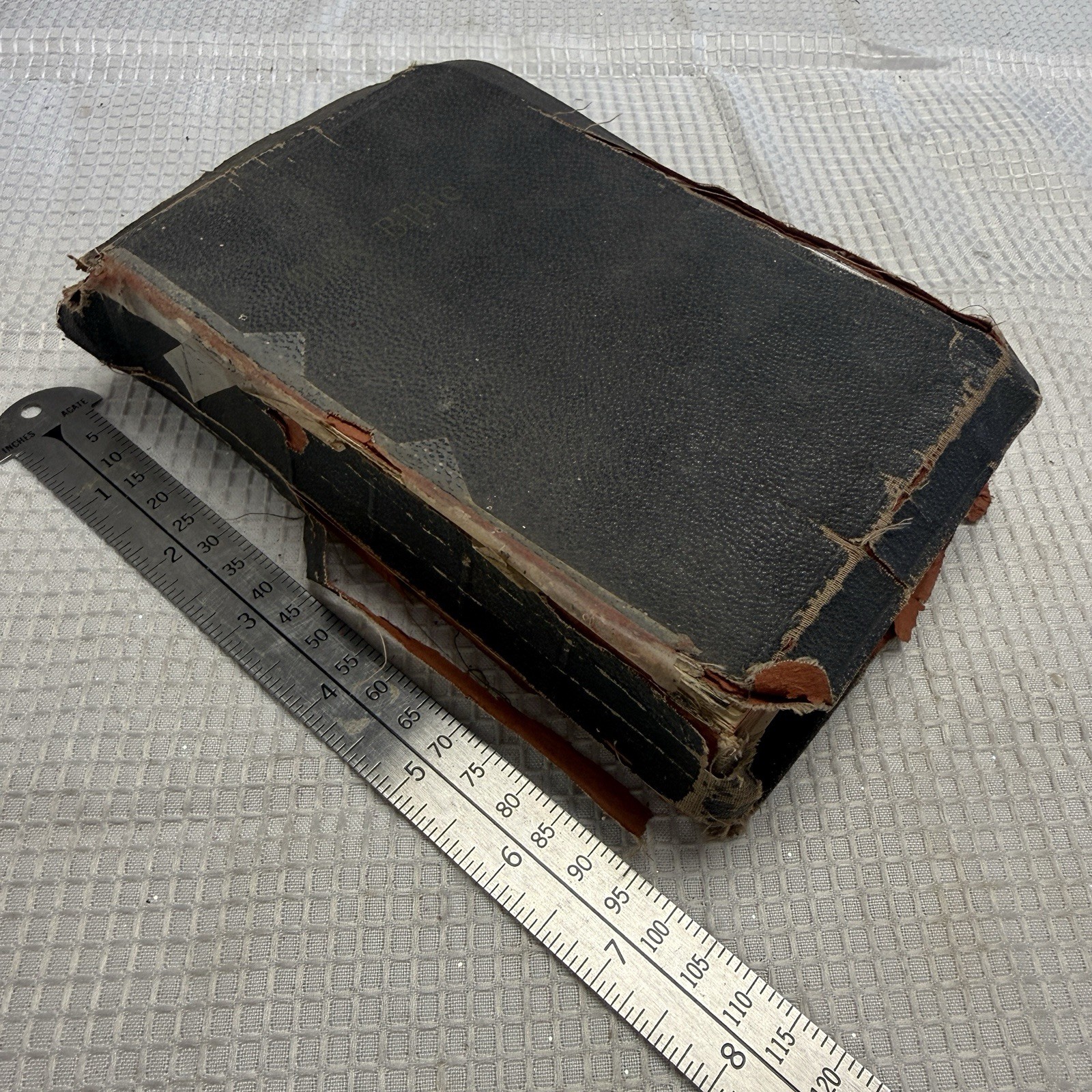 1904 Holy Bible A.J Holman Vintage Pronouncing Edition Leather USA KJV Rough