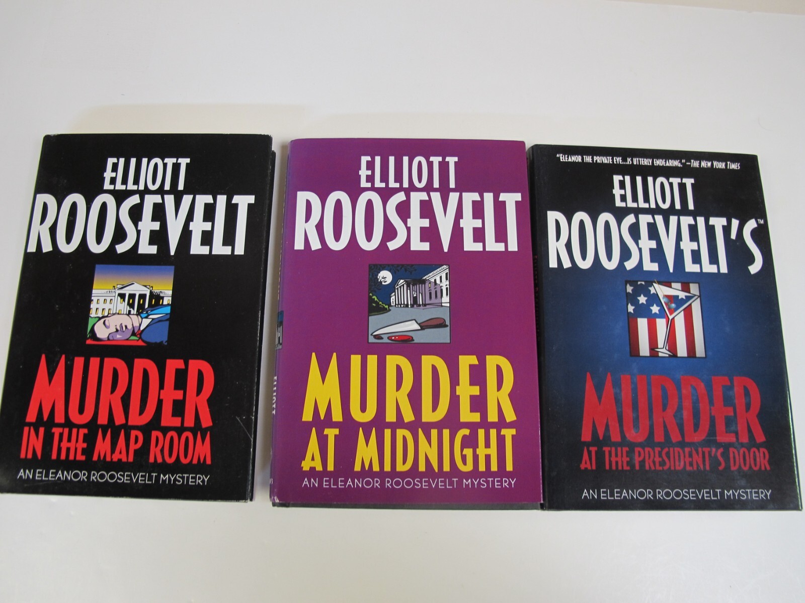 3 Elliott Roosevelt Mysterys, one 1st edition, St Martins Press, like new