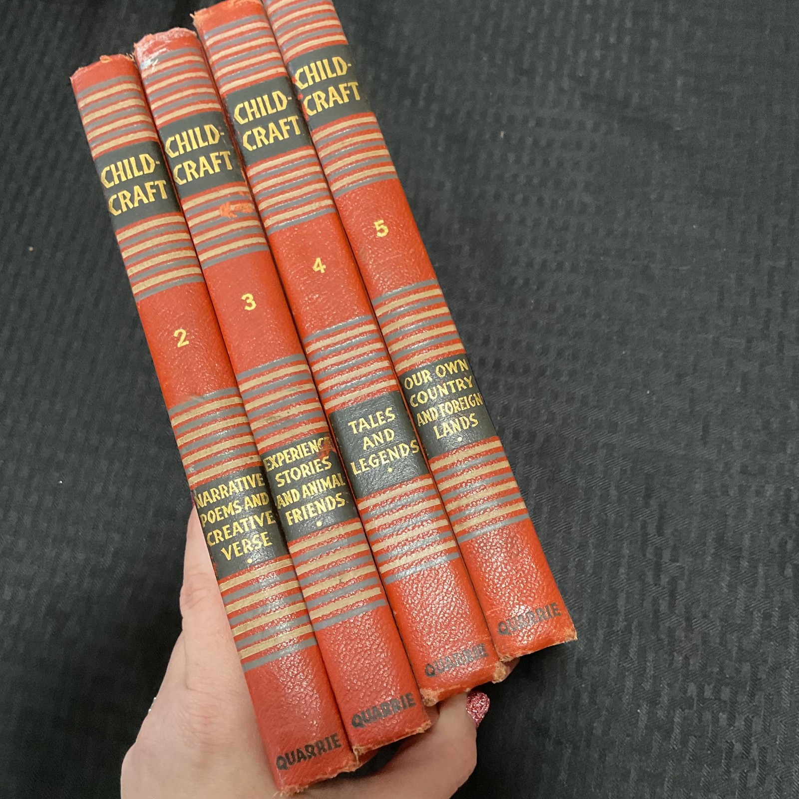 Vintage Childcraft 4 Vol Set 2-5 Quarrie Red HC Children’s Stories 1933 USA