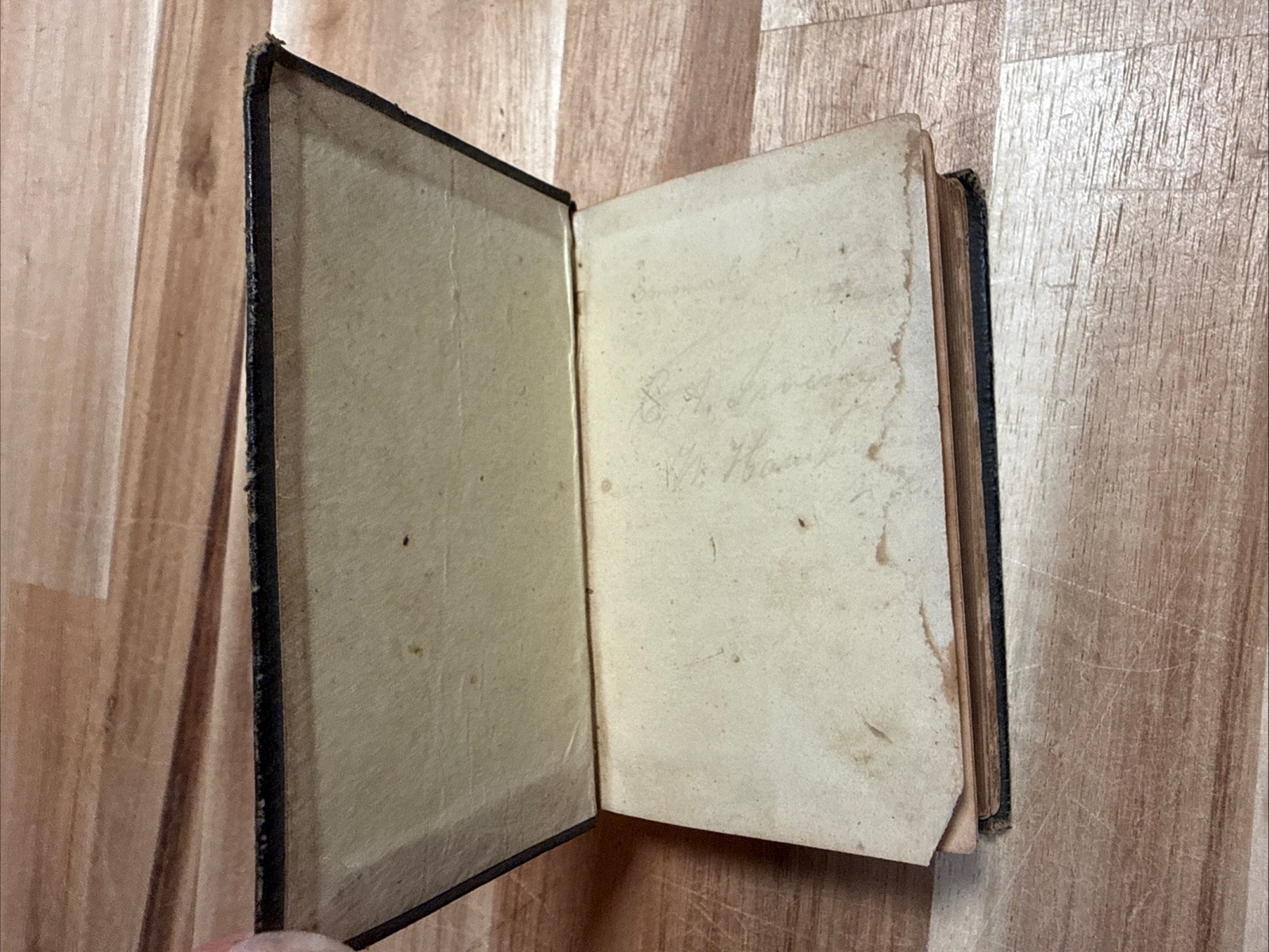 1852 NEW TESTAMENT pocket AMERICAN BIBLE SOCIETY leather PRE CIVIL WAR antique