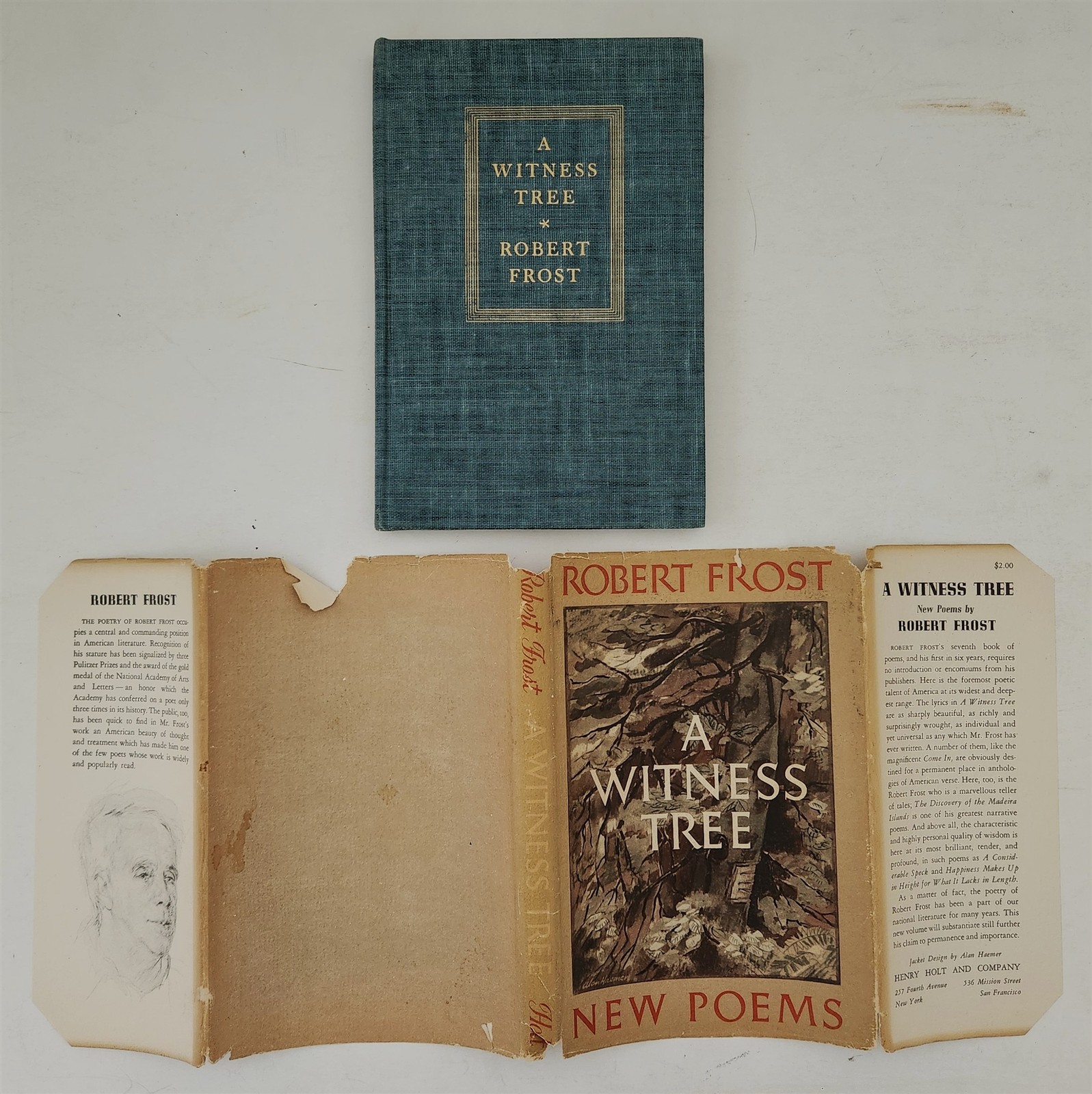 JUNE 1942 Robert Frost A WITNESS TREE POEMS book Henry Holt 1st Ed HCDJ