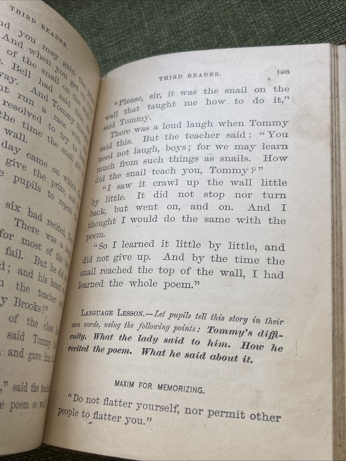 BARNE’S NEW NATIONAL READER – THIRD READER – VINTAGE HARDBACK BOOK!