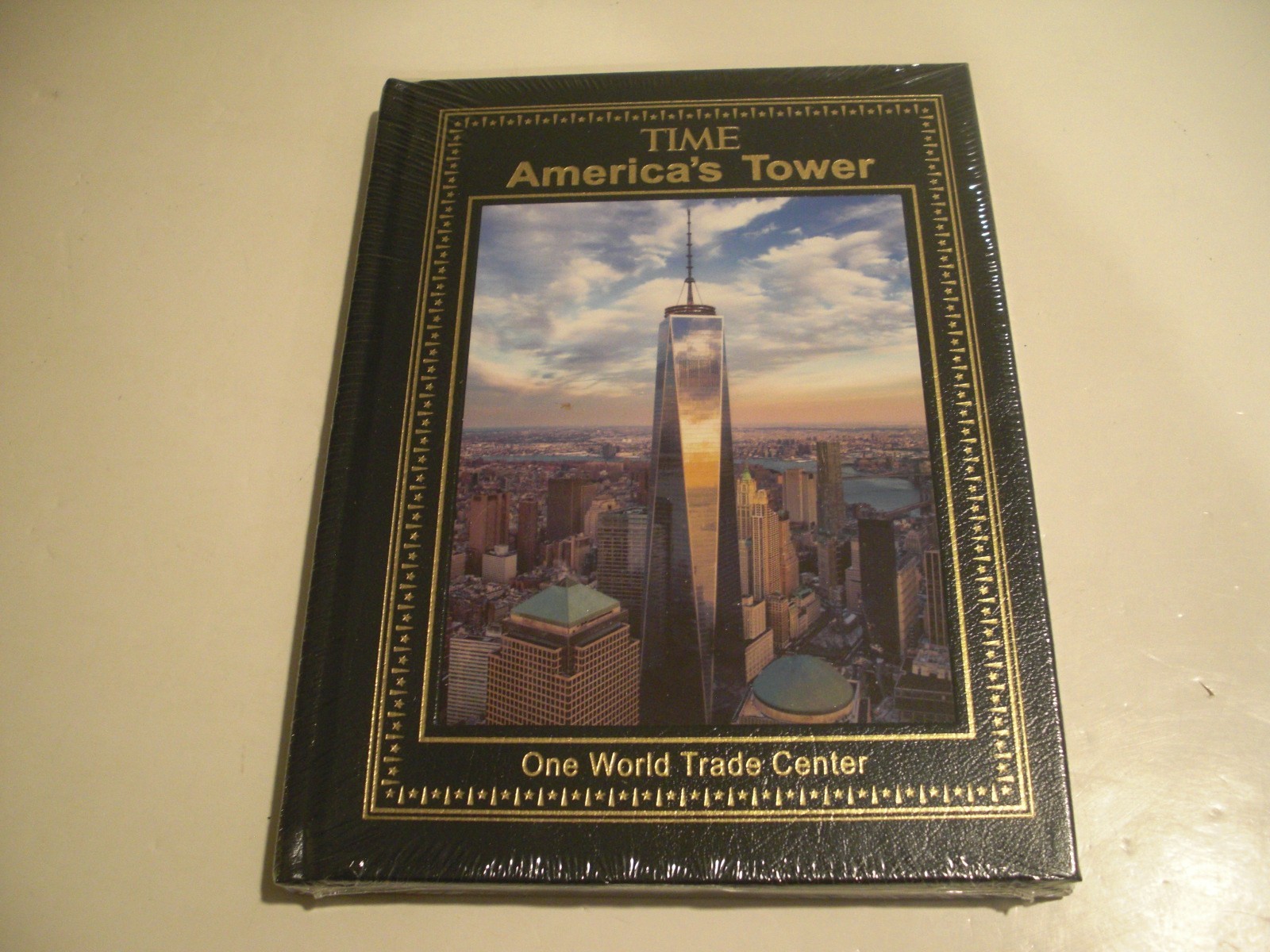 NEW Leather/22k Hardcover Bk Time America’s Tower One World Trade Center Easton
