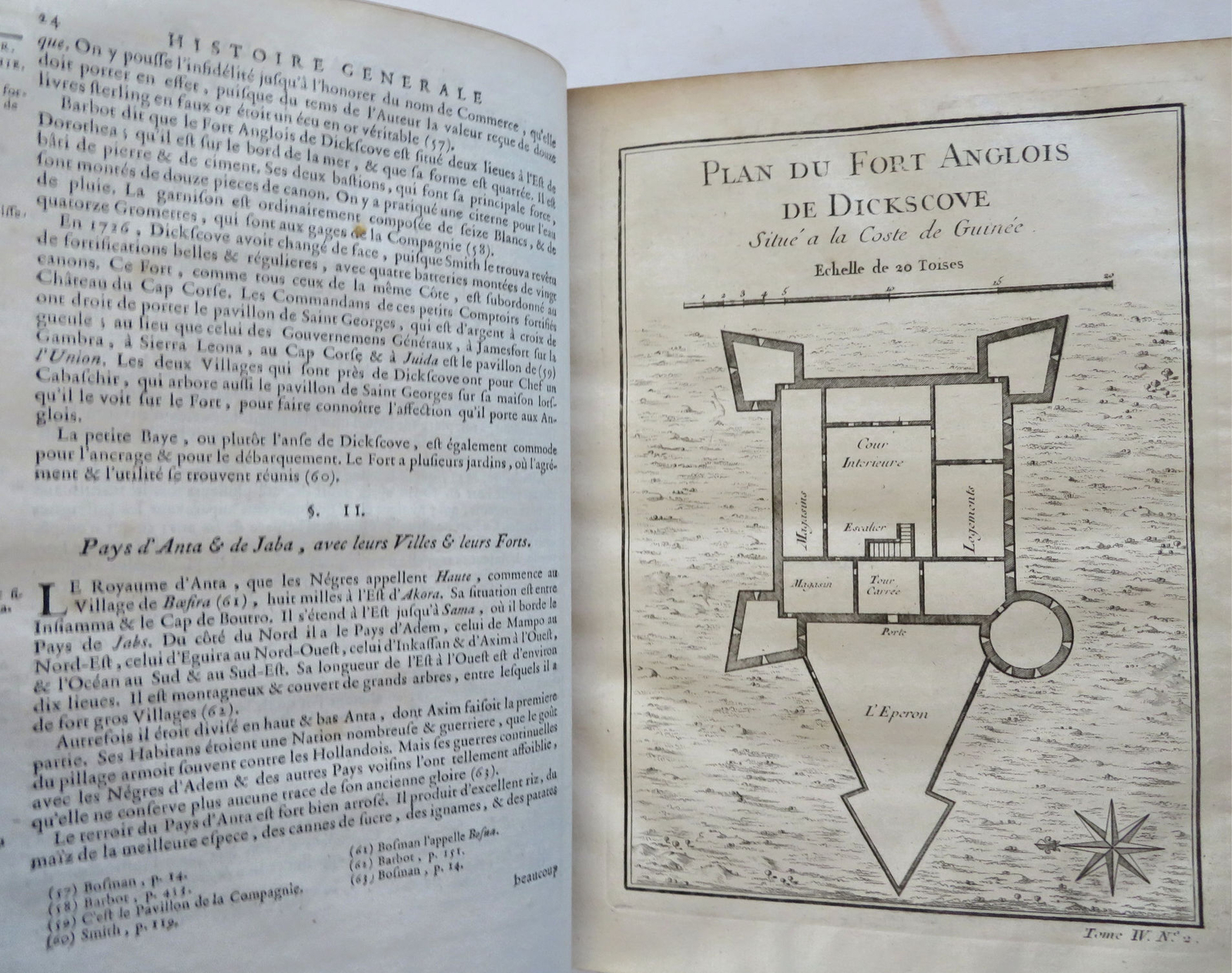 West Africa Ivory Coast Exploration History Voyages 1747 leather book 35 plates