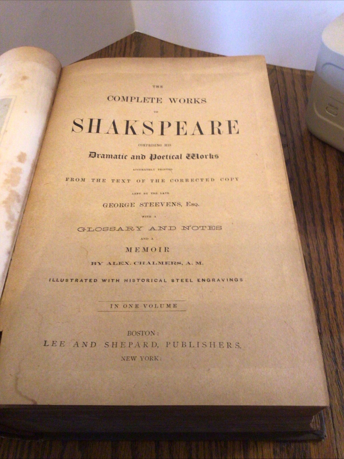 19th Century ?,Lee & Shepard Complete Works of Shakespeare,as is used condition