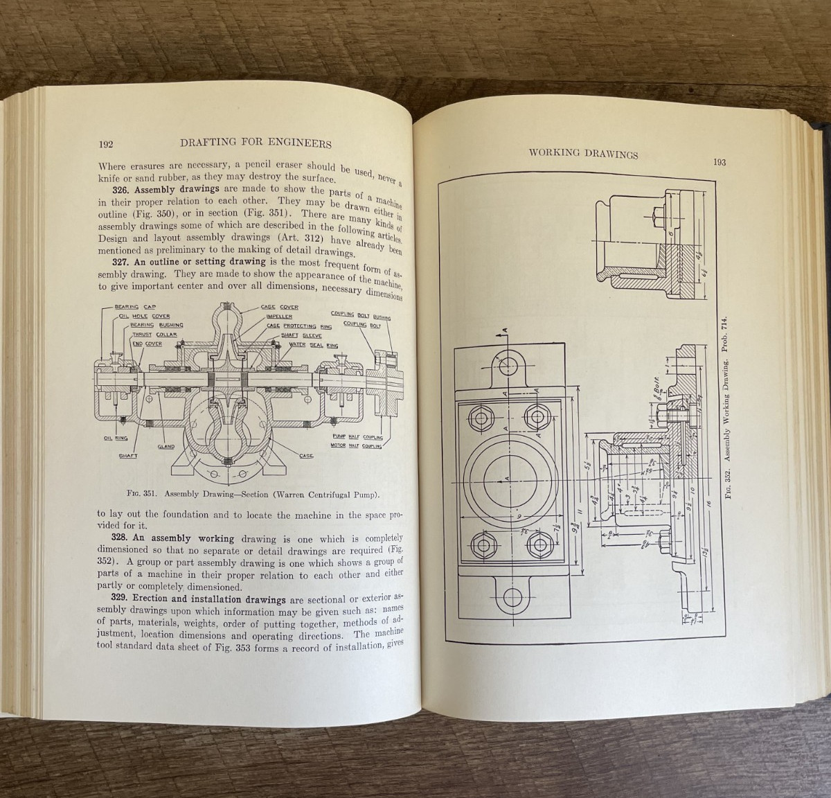 Rare 1935 DRAFTING FOR ENGINEERS, 2nd Ed/2nd Print, Carl Svensen, Vintage Txtbk