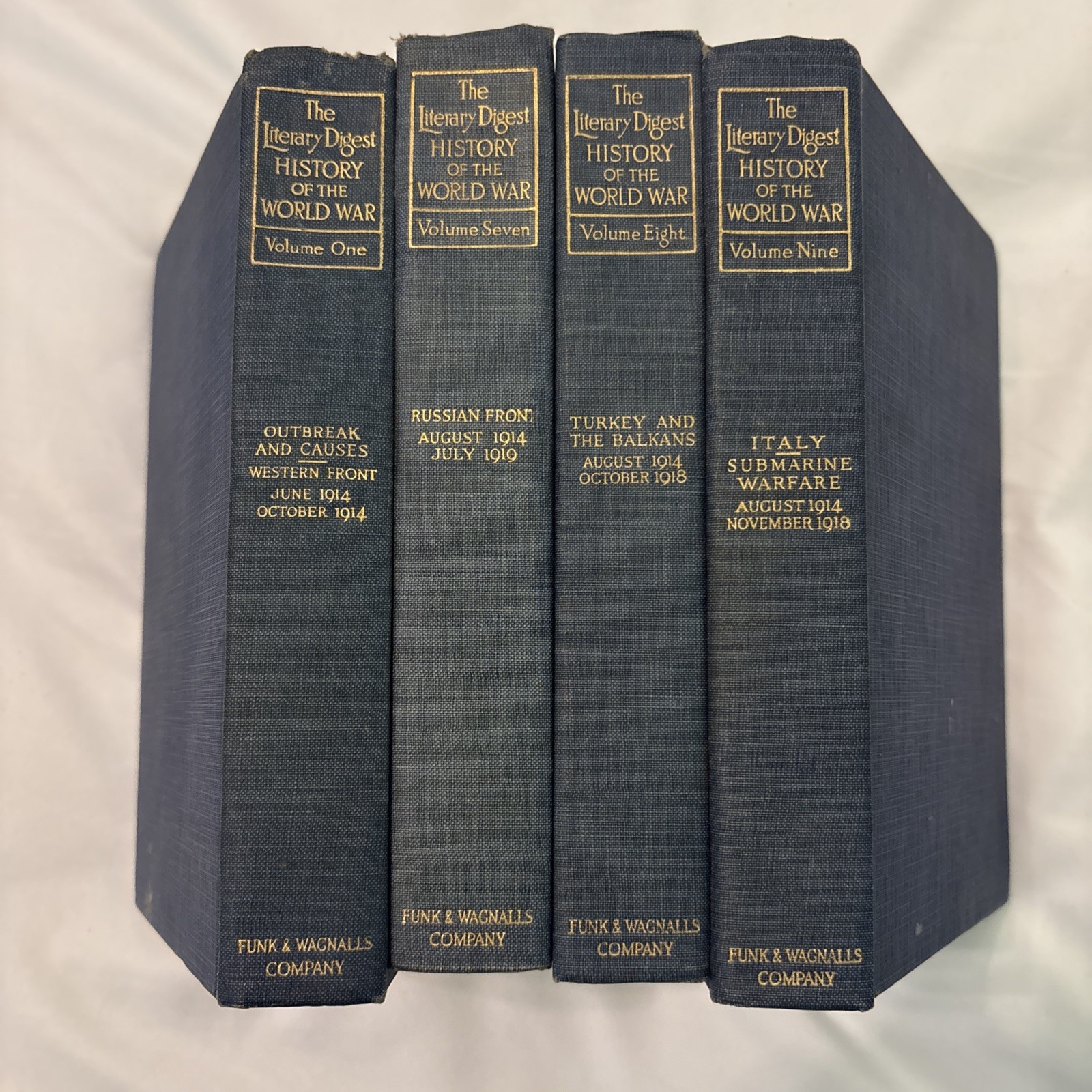 Literary Digest History of the World War WWI Vol 1-7-8-9 Lot 1914-18 HC Books