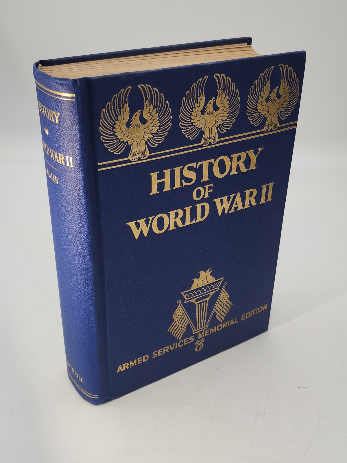 Vintage 1945 History of World War II Armed Services Memorial Ed, Miller, WW2
