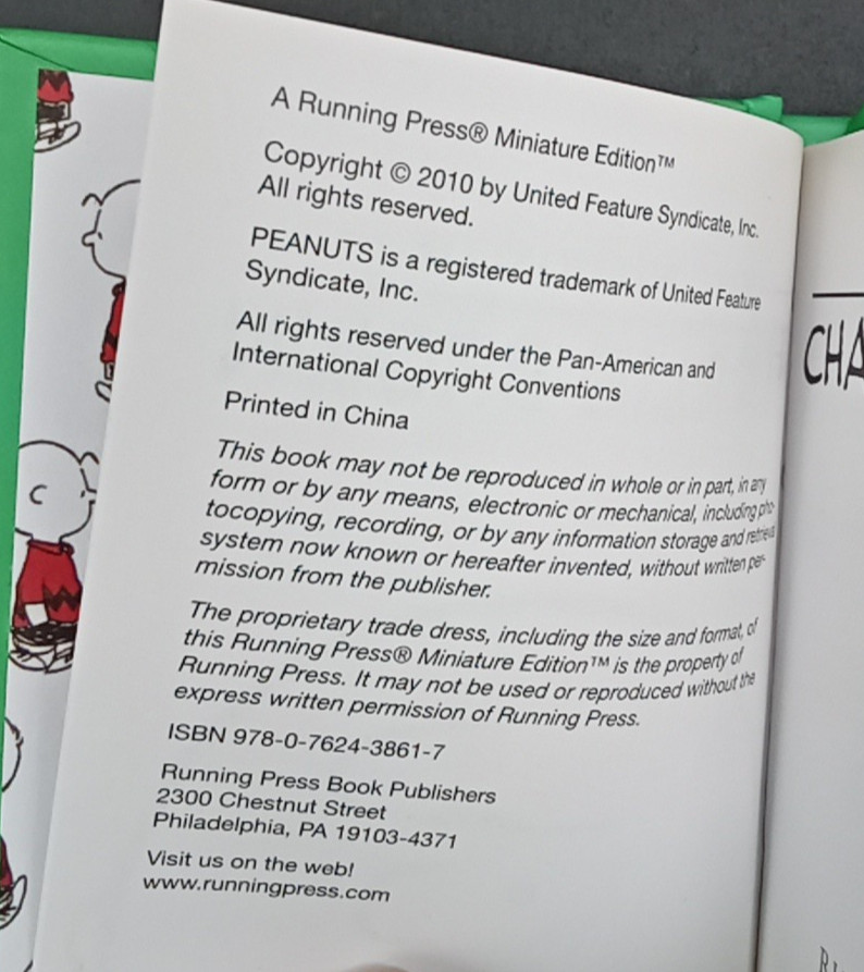2010 Peanuts Philosophers ~ A Running Press Miniature Edition HC Books ~ Snoopy